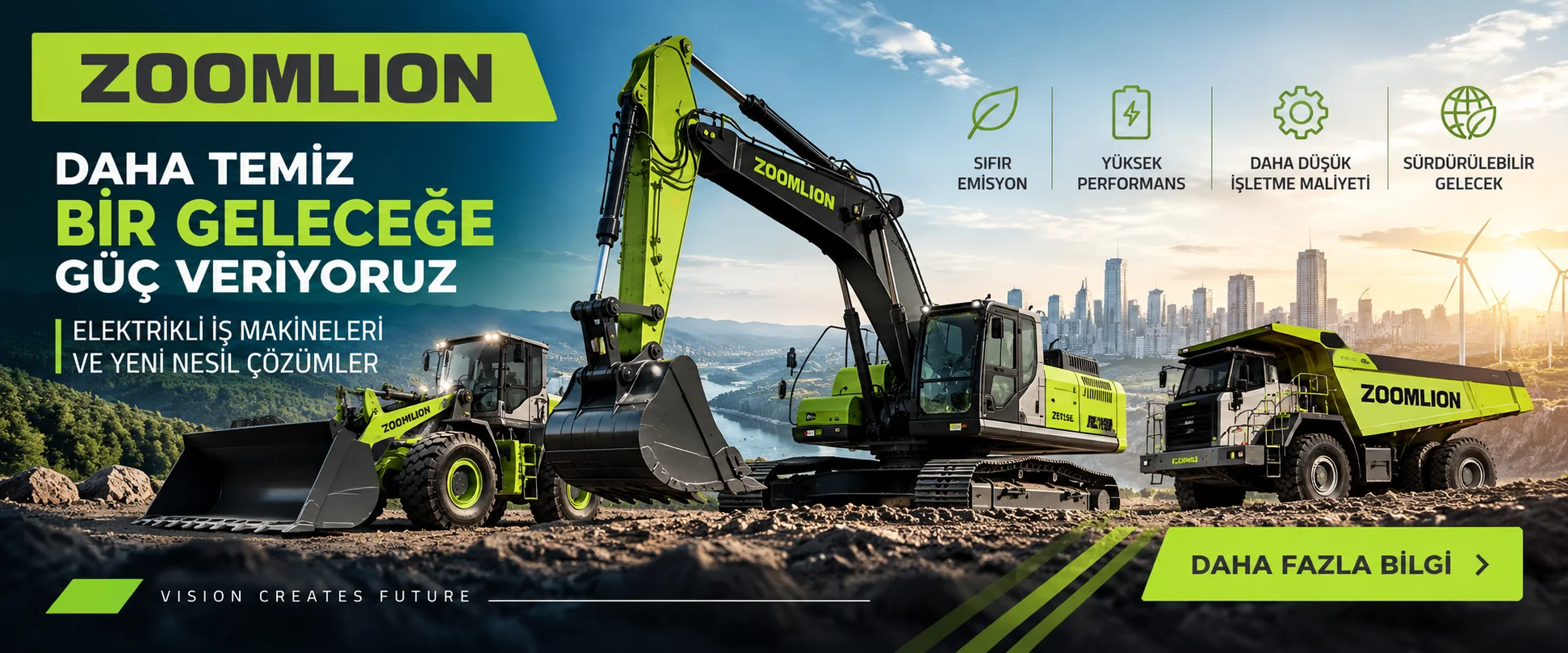 Zoomlion elektrikli iş makineleri — Daha temiz bir geleceğe güç veriyoruz